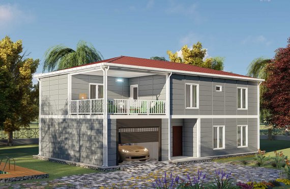 206 m2 Casa Prefabricada con Terraza