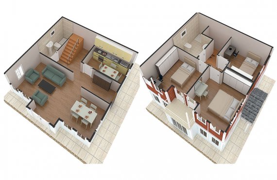 modelo de casa prefabricada dublex
